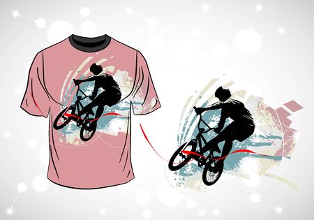 T-shirt template with active personのイラスト素材