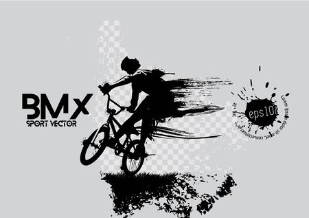 BMX rider on the abstract background, sport vectorのイラスト素材