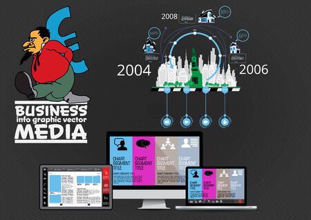 Modern infographic design with diagram and IT technologyのイラスト素材