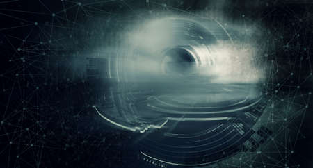 3D rendering of futuristic backgroundの写真素材