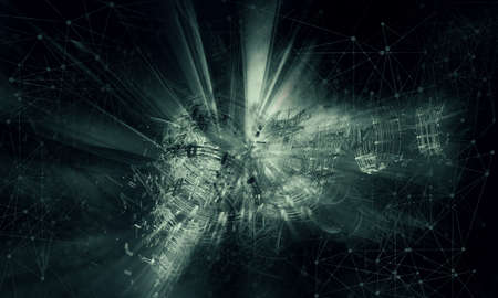 3D rendering of futuristic backgroundの写真素材
