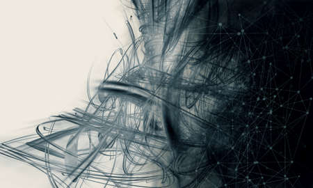 3D rendering of abstract technology conceptの写真素材