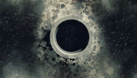 3D rendering of digital technology concept ready for banner backgroundの写真素材