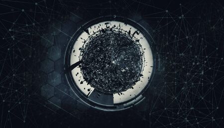3D rendering of digital technology background