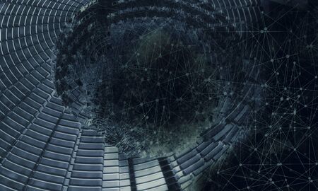 3D rendering of digital technology backgroundの写真素材