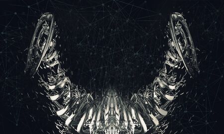 3D rendering of digital technology backgroundの写真素材