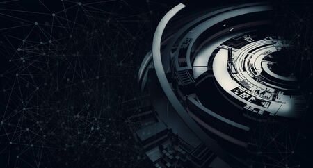 3D rendering of digital technology backgroundの写真素材