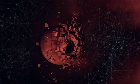3D rendering of digital technology concept. Ready for banner