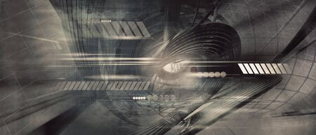 3D rendering of digital technology background