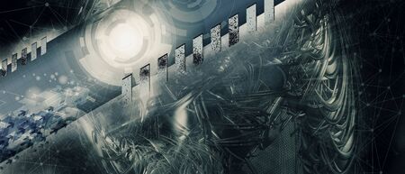 3D rendering of abstract technology concept background