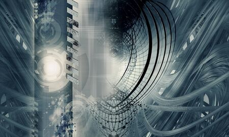 3D rendering of abstract technology digital hi tech background