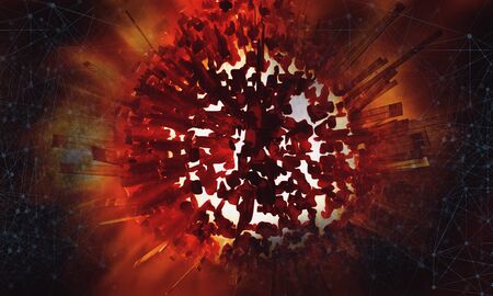 3D rendering of abstract technology digital hi tech background