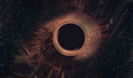 3D rendering of abstract technology digital hi tech backgroundの写真素材