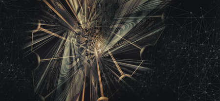 3D rendering of digital technology concept ready for banner background