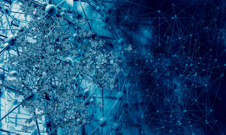 3D rendering of abstract technology concept backgroundの写真素材