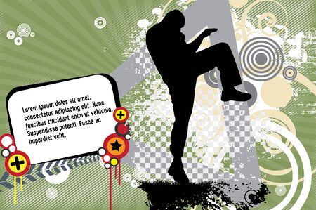 Young male karate warrior. Healthy lifestyle. Martial arts. Vectorのイラスト素材