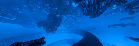 3D illustration of abstract technology digital hi tech concept ready for banner backgroundの写真素材