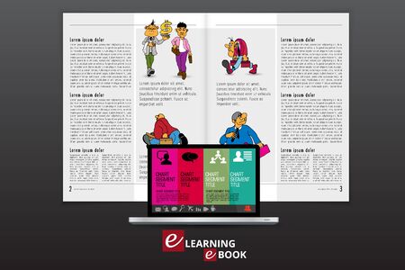 Business magazine, brochure layout with economy subject, vectorのイラスト素材