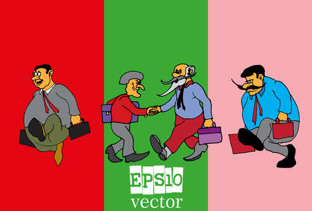 Set of businessman cartoon character, vector illustrationのイラスト素材
