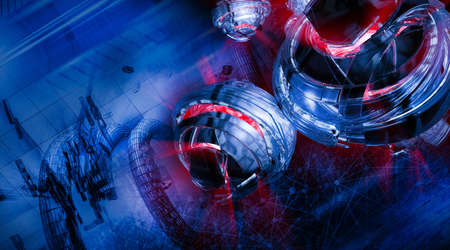3D illustration of abstract technology digital hi tech concept ready for banner background