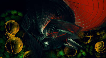 3d illustartion of science technology concept. Communication network