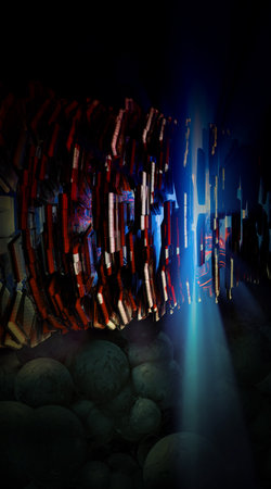 3d illustartion of innovation technology background ready for website banner, poster or roll up