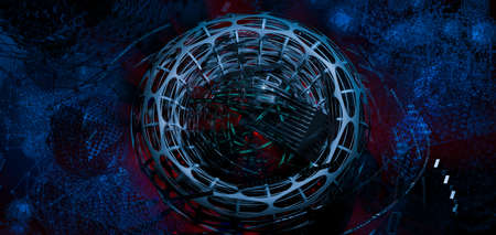 3d illustartion of innovation technology background ready for website banner or posterの写真素材