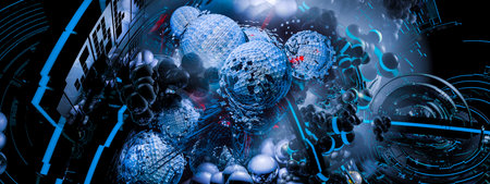 Abstract technology concept background, 3D illustration