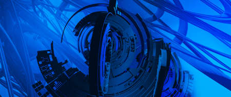 Big data connection complex. Data visual concept. Graphic abstract background. 3d illustartion