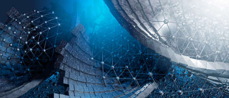 Big data connection complex. Data visual concept. Graphic abstract background. 3d illustartion