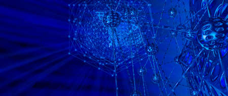 Big data connection complex. Data visual concept. Graphic abstract background. 3d illustartion