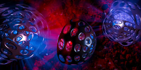 3d illustartion of science technology concept. Communication network