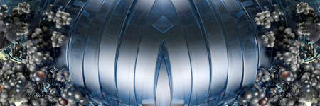 Big data and cybersecurity 3D illustration. Global database intelligence