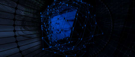 3d illustartion of science technology concept. Communication network