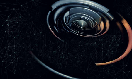 3d illustration of science technology concept. Communication networkの写真素材