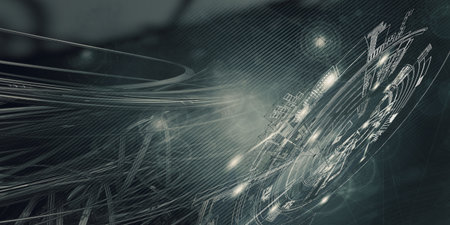 3d illustartion of innovation technology background, Hi-tech communication conceptの写真素材