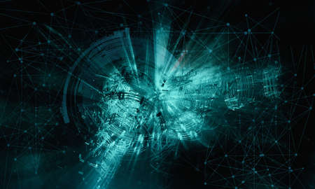 3d illustartion of abstract technology communication conceptの写真素材