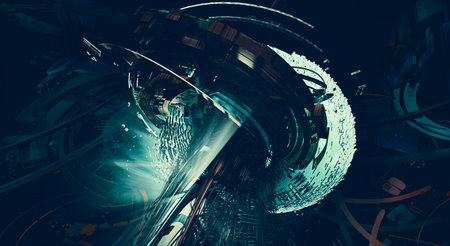 3d illustartion of science technology concept. Communication network