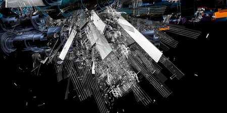 3d illustartion of science technology concept. Communication network