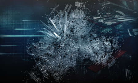 3D rendering of abstract technology concept backgroundの写真素材
