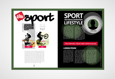 Active young man doing tricks on a bicycle, extreme sport concept. Sport background ready for poster or banner, vectorのイラスト素材