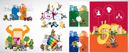 Business concept for internet banners, social media banners or presentation, vector illustrationのイラスト素材