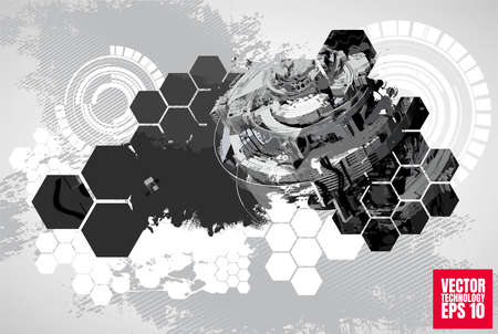 Abstract technical background, Hi-tech communication concept, vector illustrationのイラスト素材