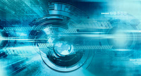3D illustration of abstract technology digital hi tech concept ready for banner background