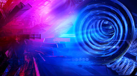 3D illustration of abstract technology digital hi tech concept ready for banner background