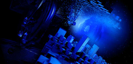 Abstract technology concept background, 3D illustration