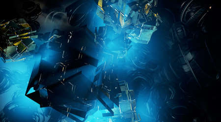 3D illustration of abstract technology digital hi tech concept ready for banner background