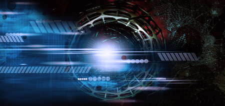 3D rendering of abstract technology concept backgroundの写真素材