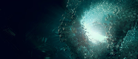 3d illustartion of science technology concept. Communication network