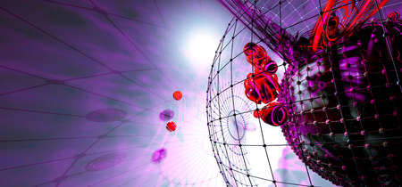 3d illustartion of science technology concept. Communication network